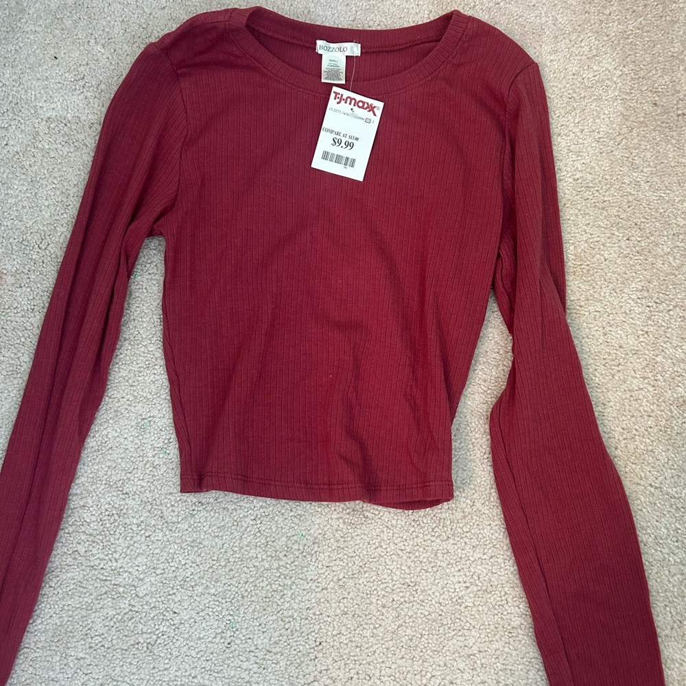 Bozzolo Burgundy Long Sleeve Top